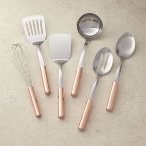 Crate and Barrel Copper Handled Utensil Set